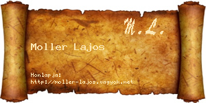 Moller Lajos névjegykártya